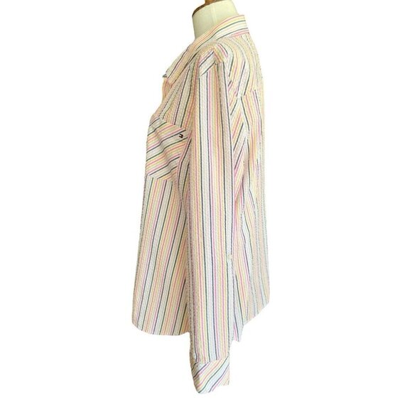 Tommy Hilfiger Striped Collared Long Sleeve Button Up Shirt Women's Sz XL - Picture 3 of 14